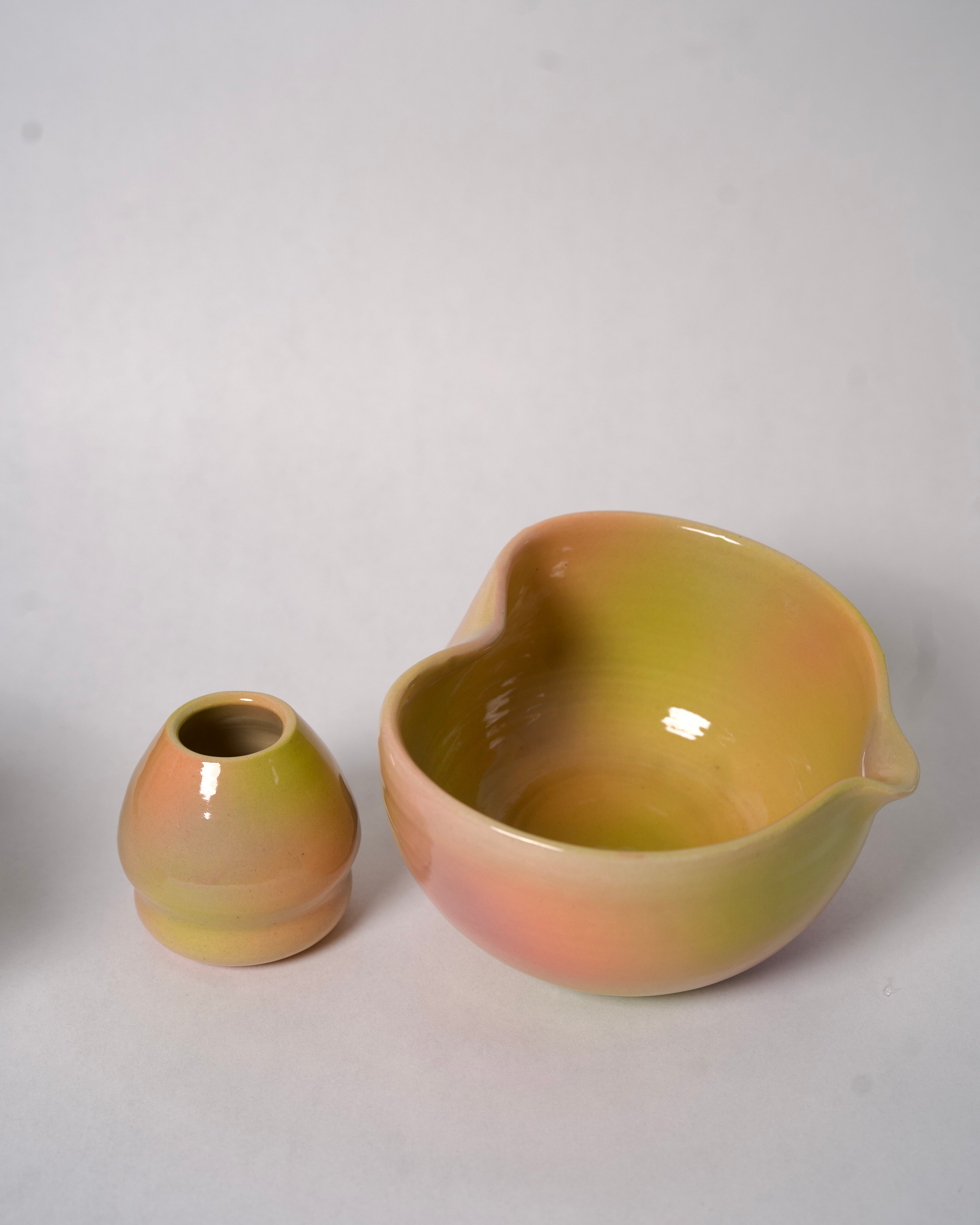 rainbow matcha bowl set