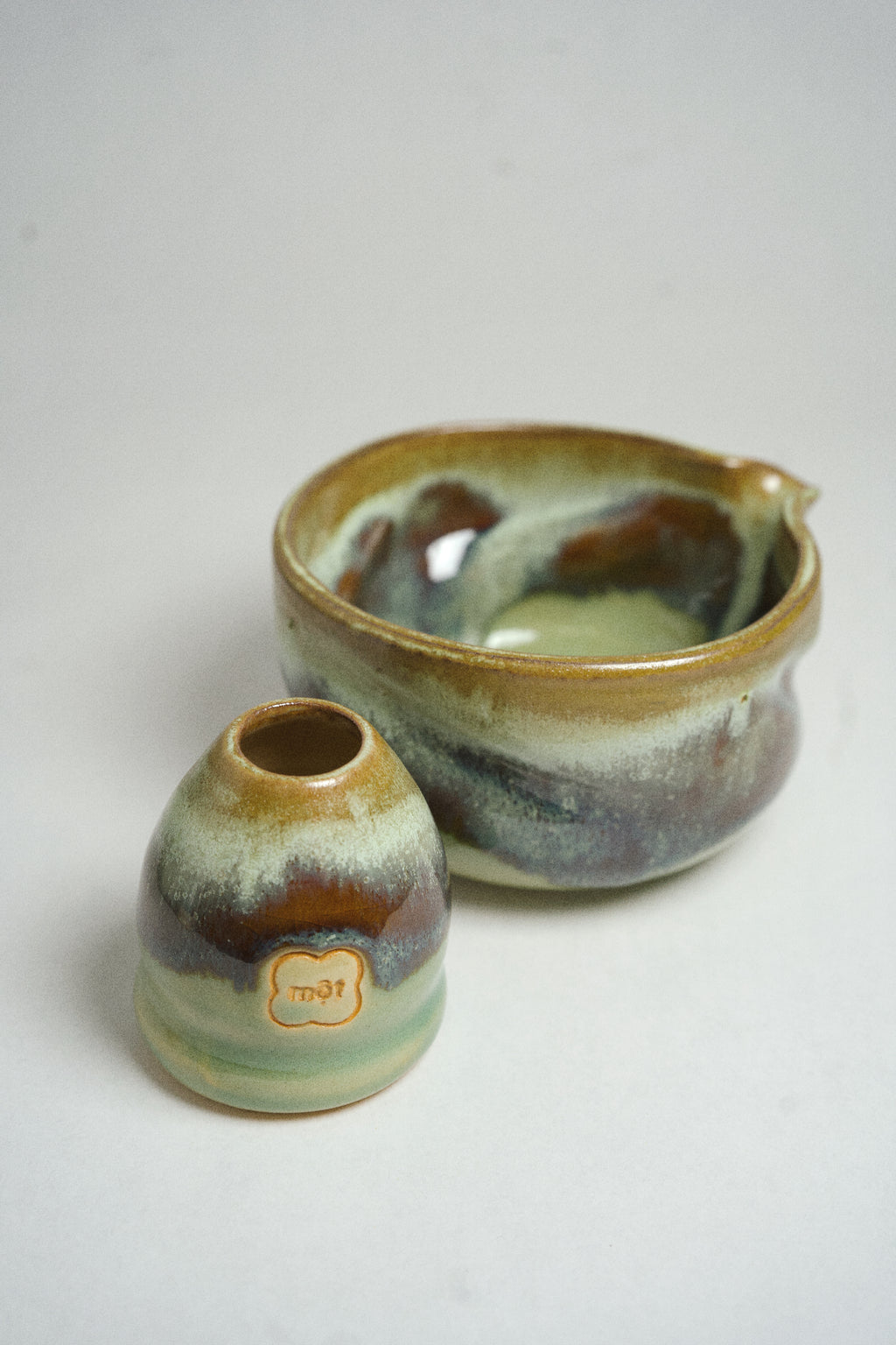 midori green chawan set